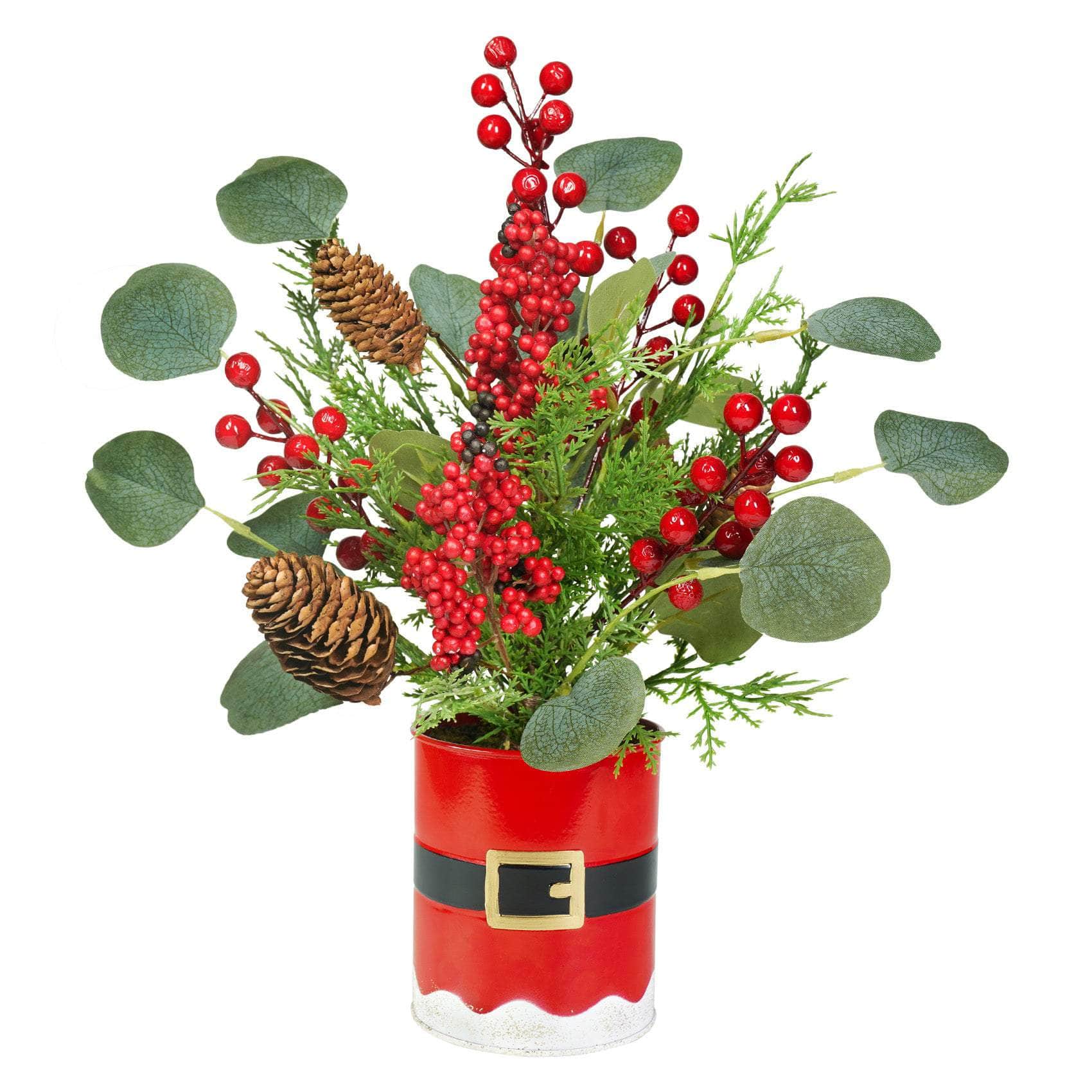 Ferrisland 17 inches Artificial Mini Christmas Tree with Pine Cones and Red Berries Ferrisland