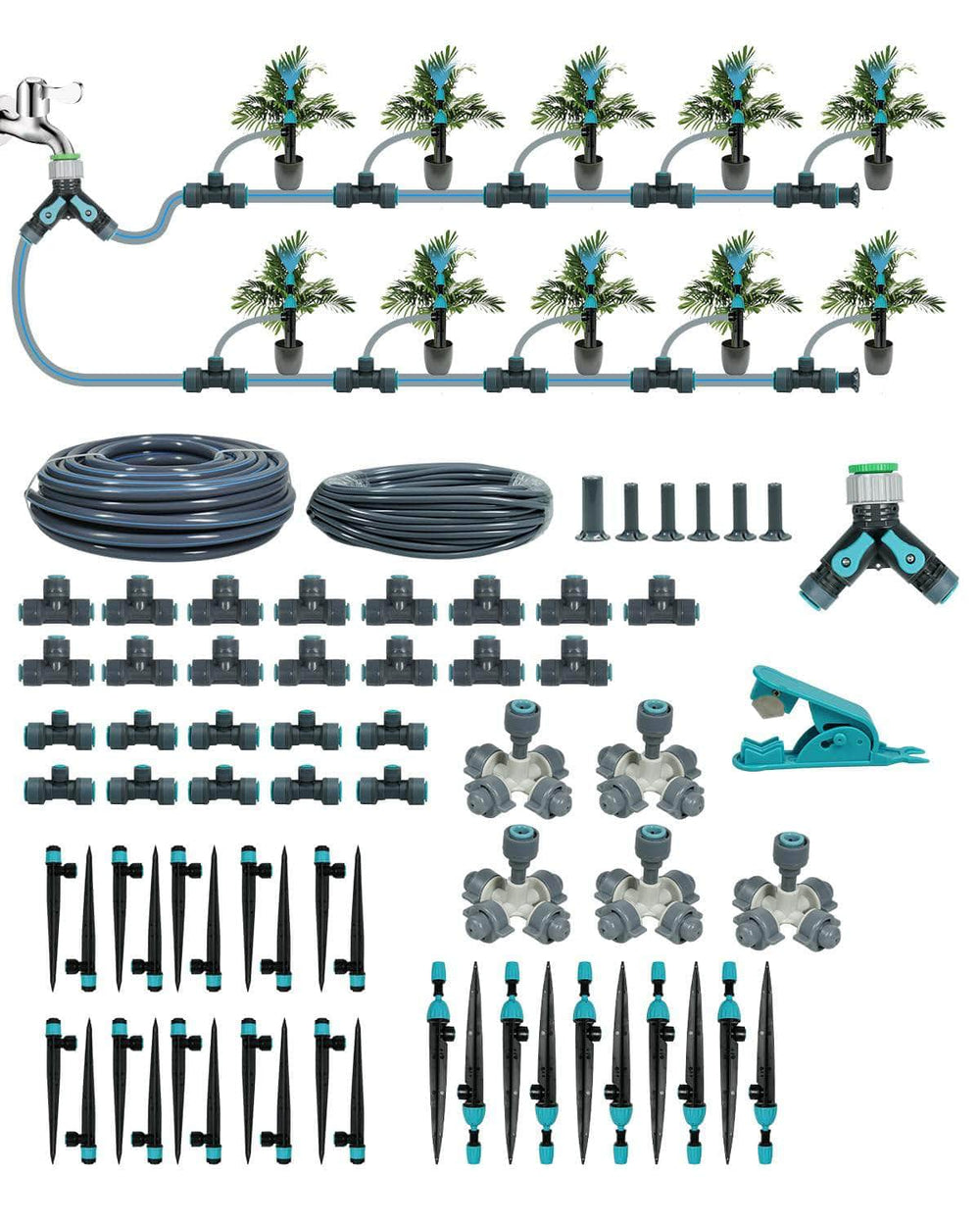 Ferrisland Automatic Drip Irrigation Kit - 131FT Garden Watering System Ferrisland