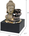 Ferrisland Buddha Tabletop Waterfall Fountain Indoor 4-Tiers
