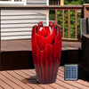Solar Powered Red Outdoor Fountain 20'H