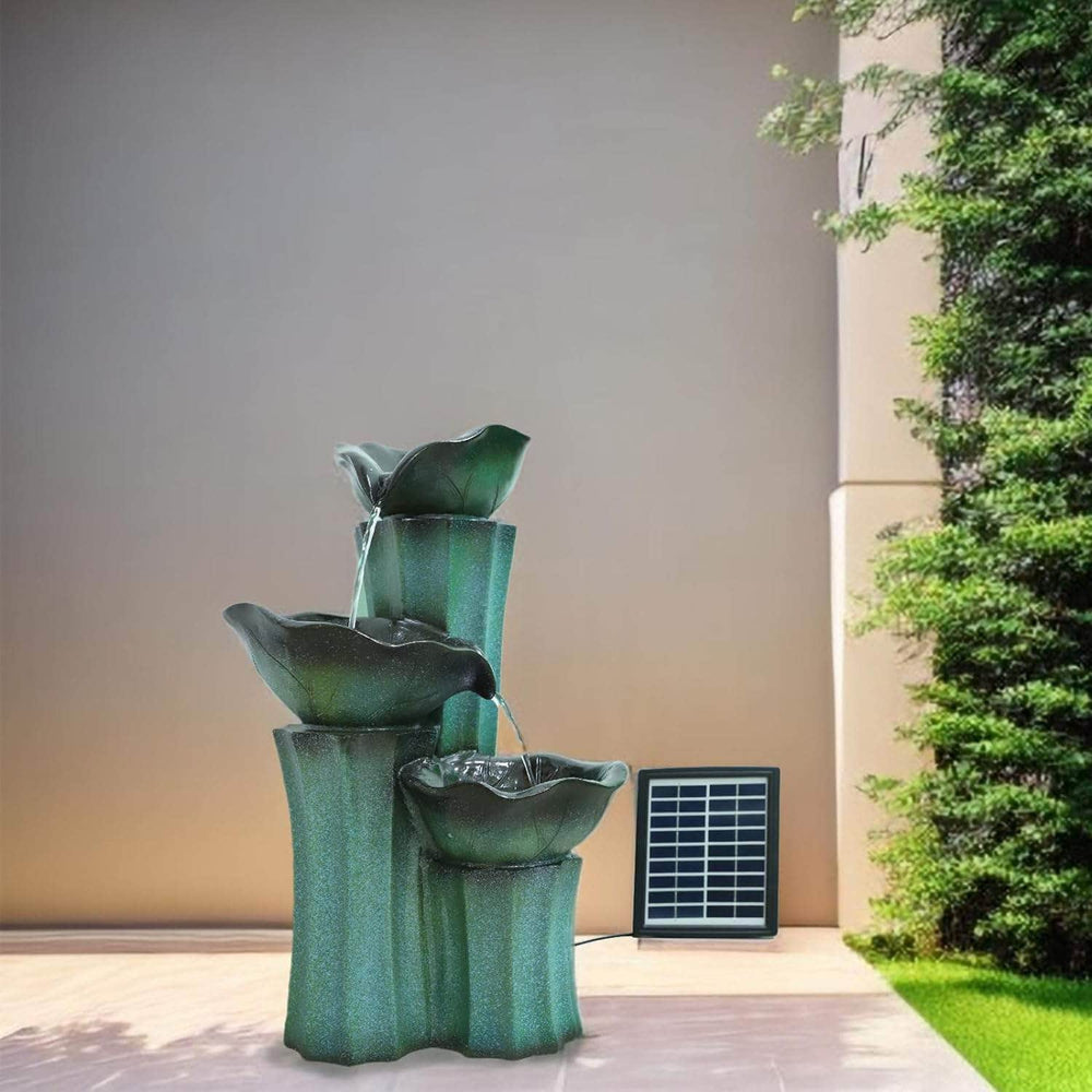 ZMG Solar Powered Water Fountain with LED Lights 20" H Ferrisland
