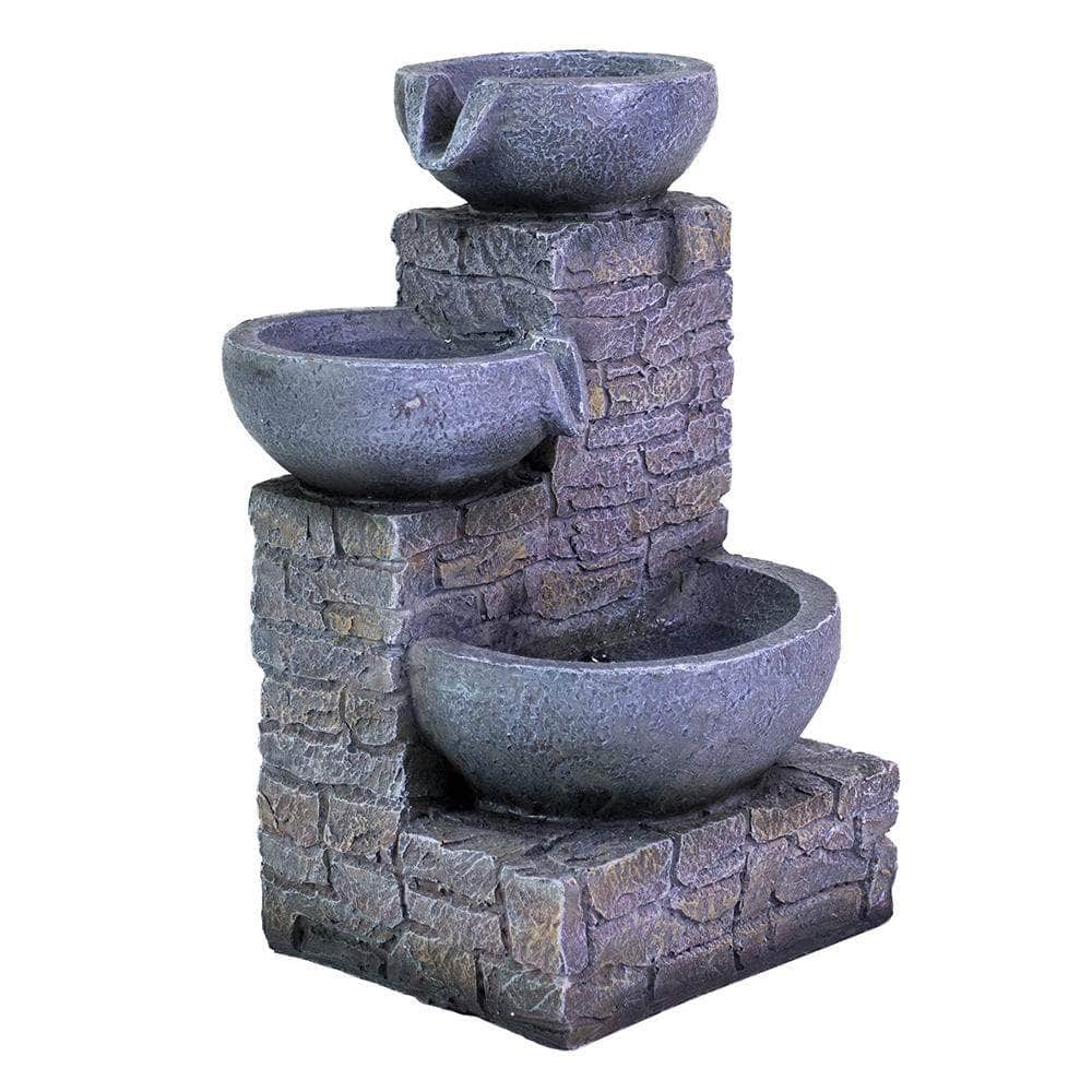 Ferrisland® 3-Tier Flowing Bowls Table Fountain with LED