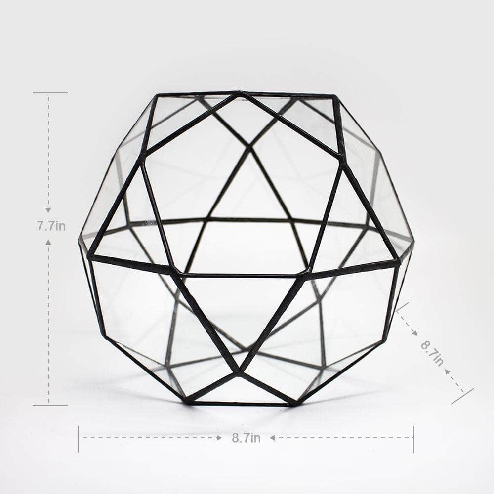 Black Multi-Facet Ball Geometric Terrarium