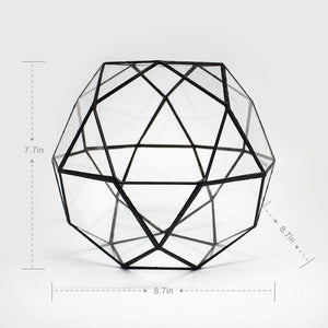 Black Multi-Facet Ball Geometric Terrarium