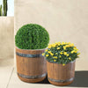 Classic Fiber Clay Barrel Flowerpot Sets