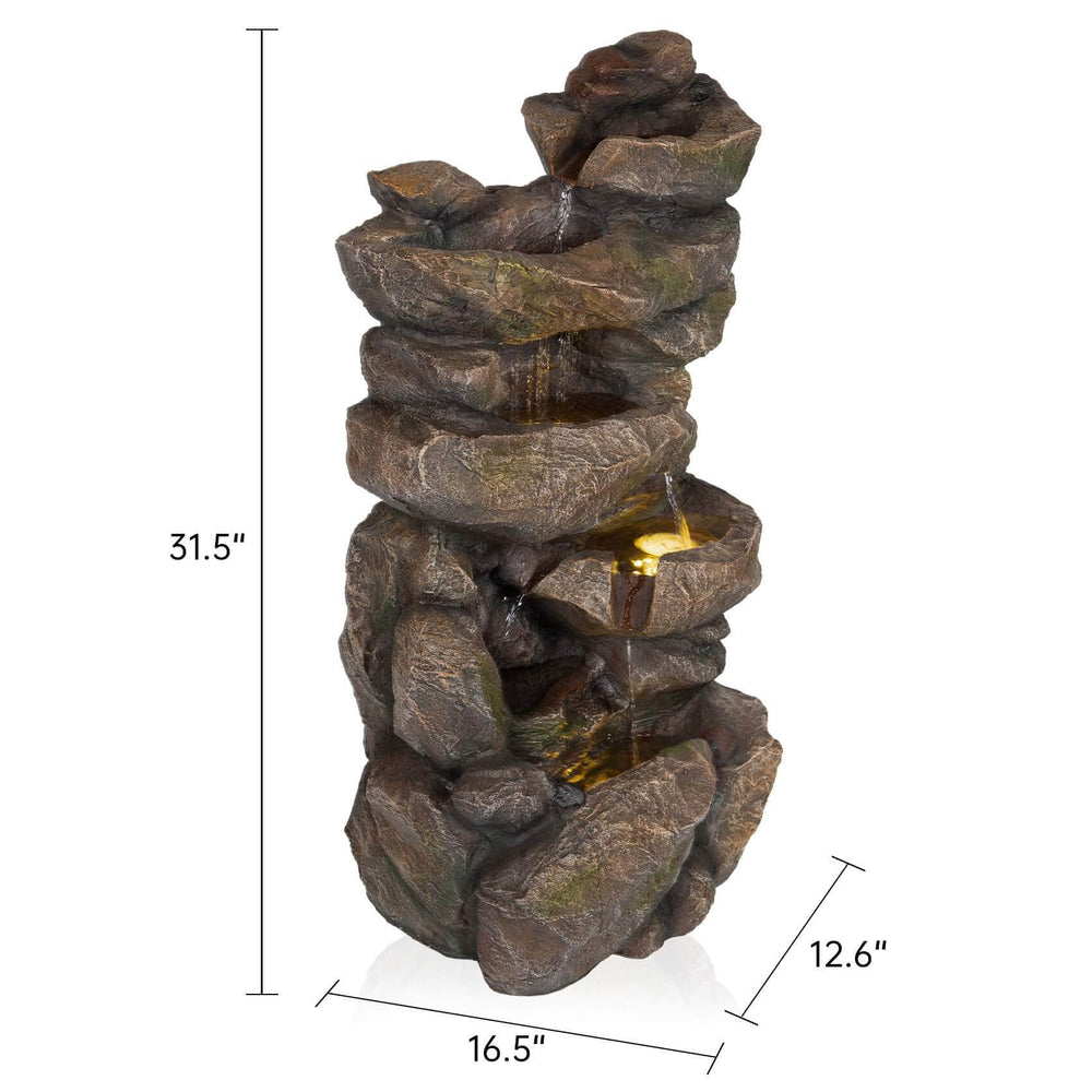 Ferrisland® 5-tier Rock Cascading Garden Fountain Ferrisland