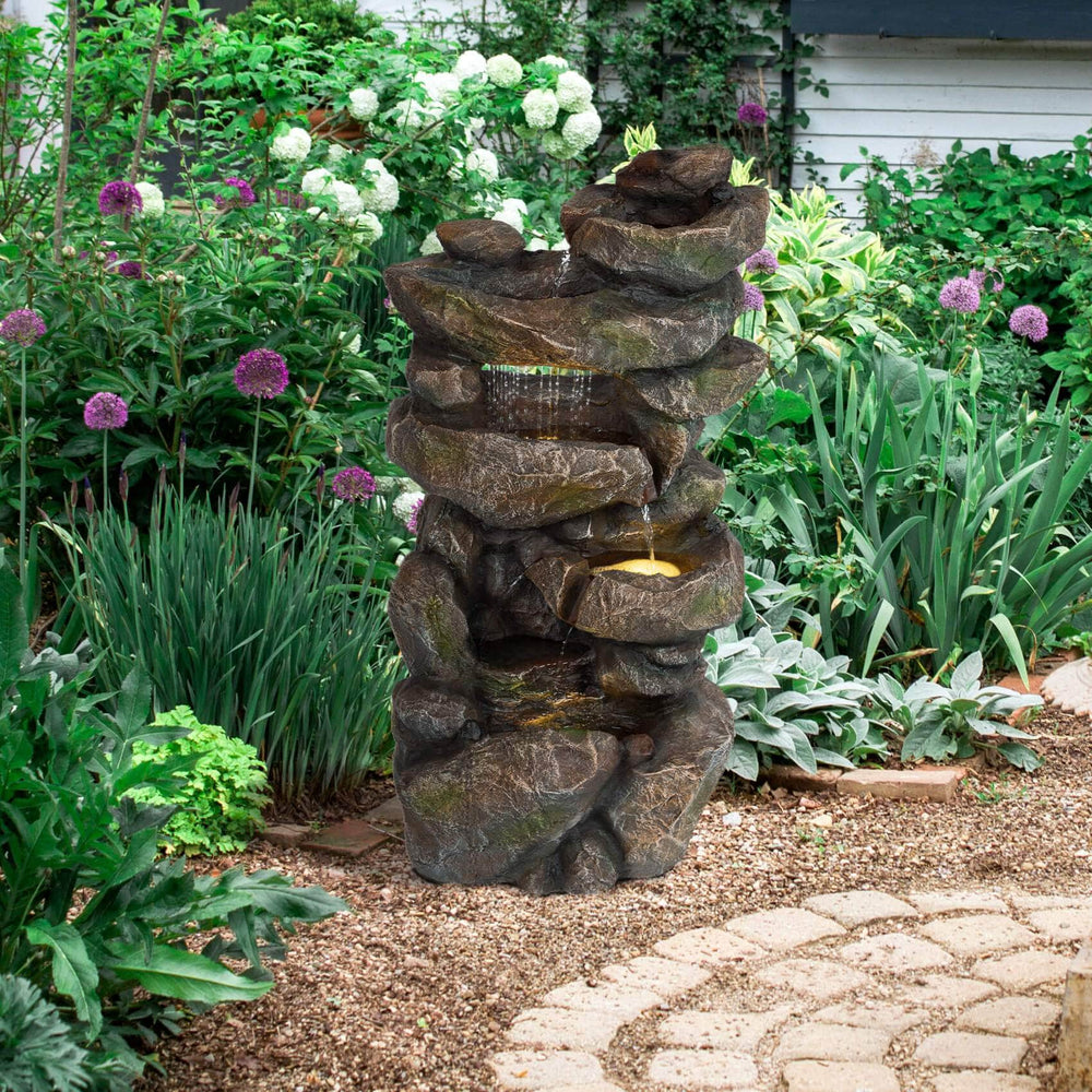 Ferrisland® 5-tier Rock Cascading Garden Fountain Ferrisland