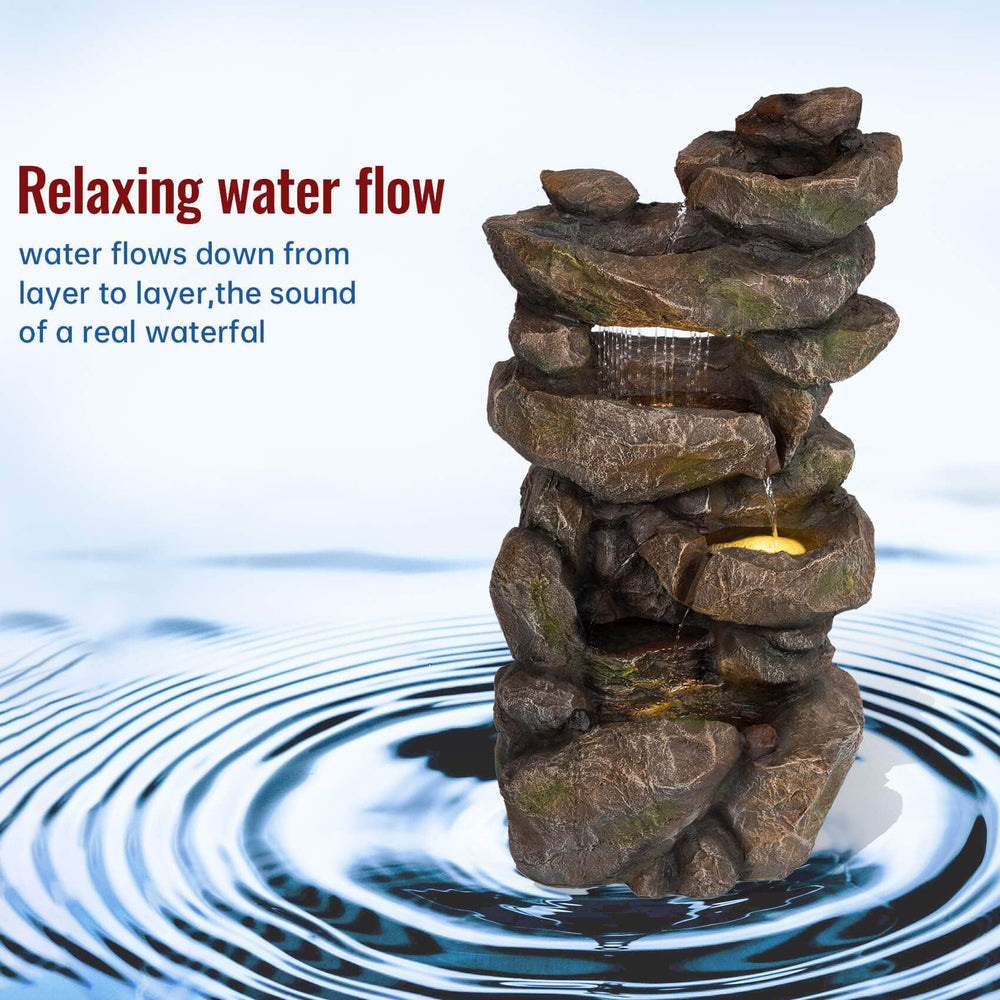 Ferrisland® 5-tier Rock Cascading Garden Fountain Ferrisland