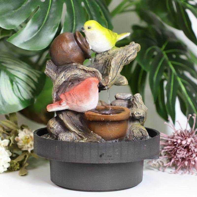 Ferrisland Birds Waterfall Desktop Fountain with Color LED Lighting Ferrisland