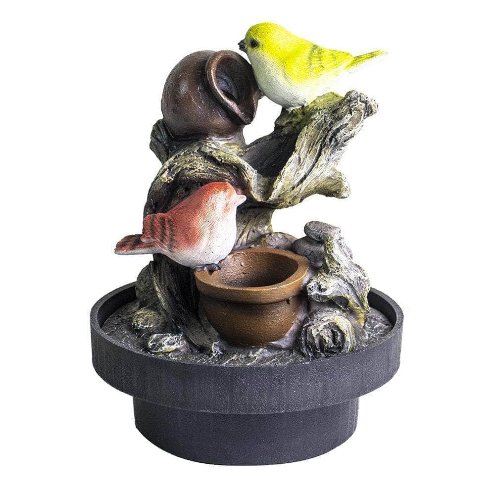 Ferrisland Birds Waterfall Desktop Fountain with Color LED Lighting Ferrisland