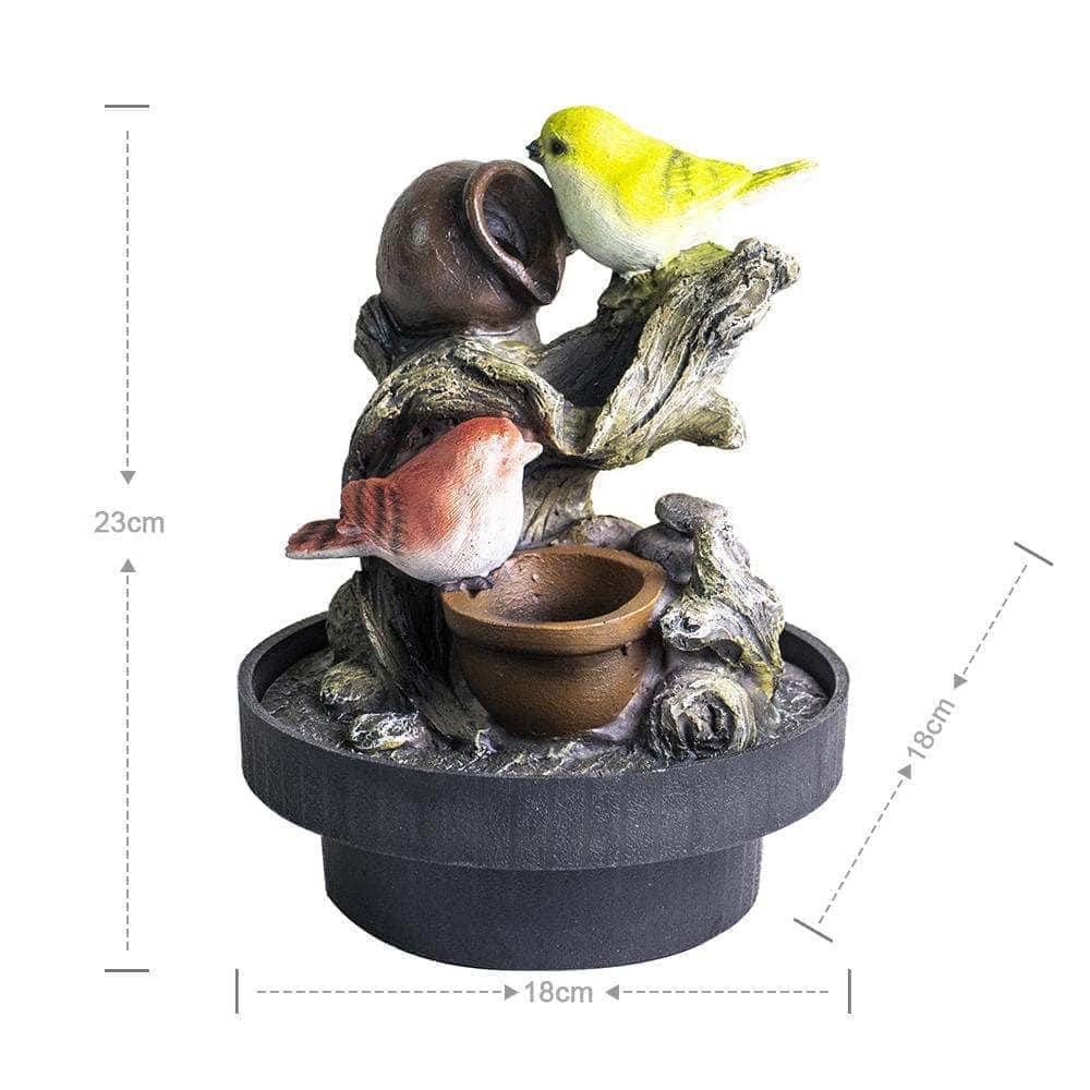 Ferrisland Birds Waterfall Desktop Fountain with Color LED Lighting Ferrisland