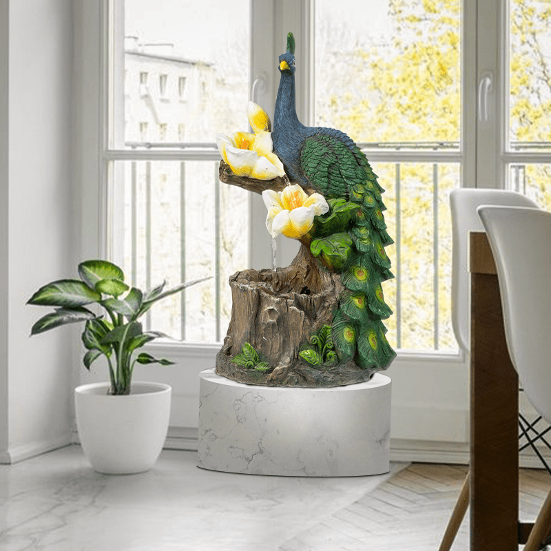 Ferrisland® Green Feathered Peacock Fountain Ferrisland