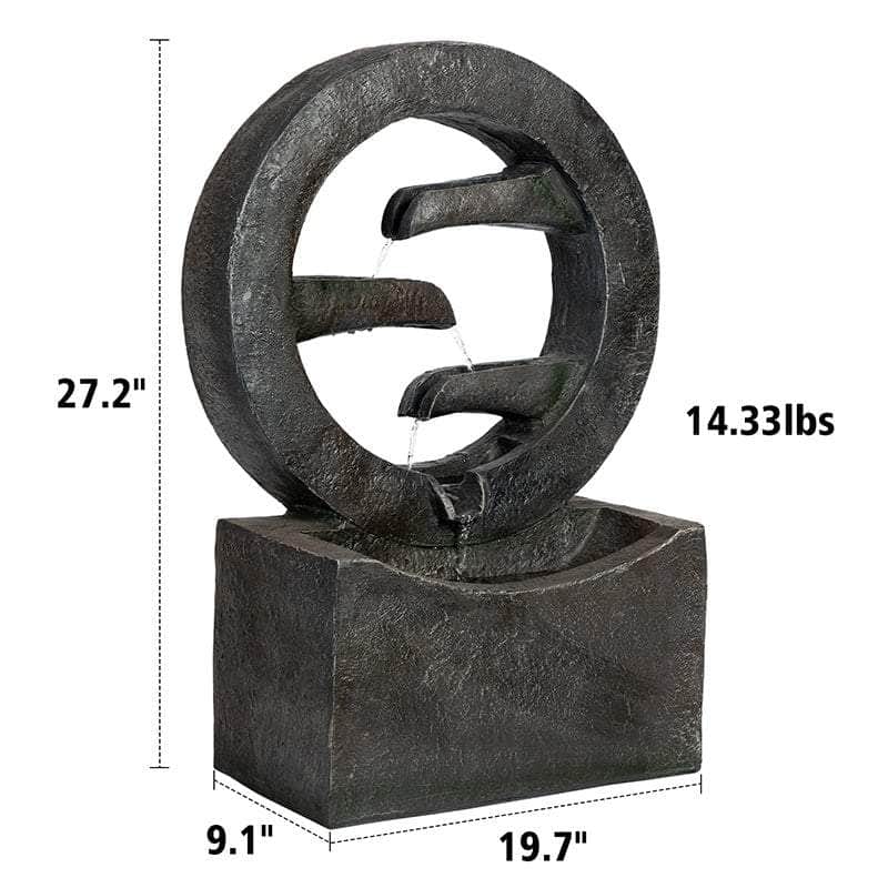 Ferrisland® Muted Neutral Circular Water Fountain Ferrisland