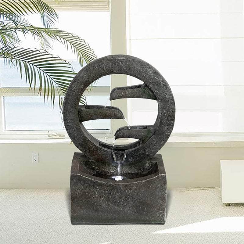 Ferrisland® Muted Neutral Circular Water Fountain Ferrisland