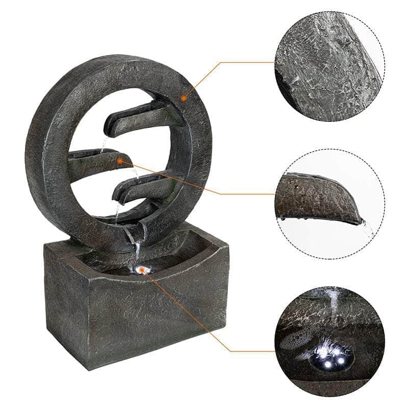 Ferrisland® Muted Neutral Circular Water Fountain Ferrisland