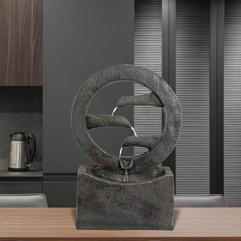 Ferrisland® Muted Neutral Circular Water Fountain Ferrisland