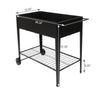 Iron Planter Boxes with Black Wheels