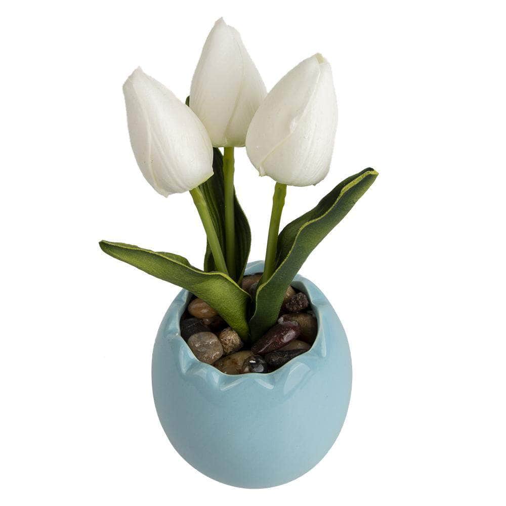 Set of 3 Artificial Orchid Tulip Peony Bouquet Vase Flowers