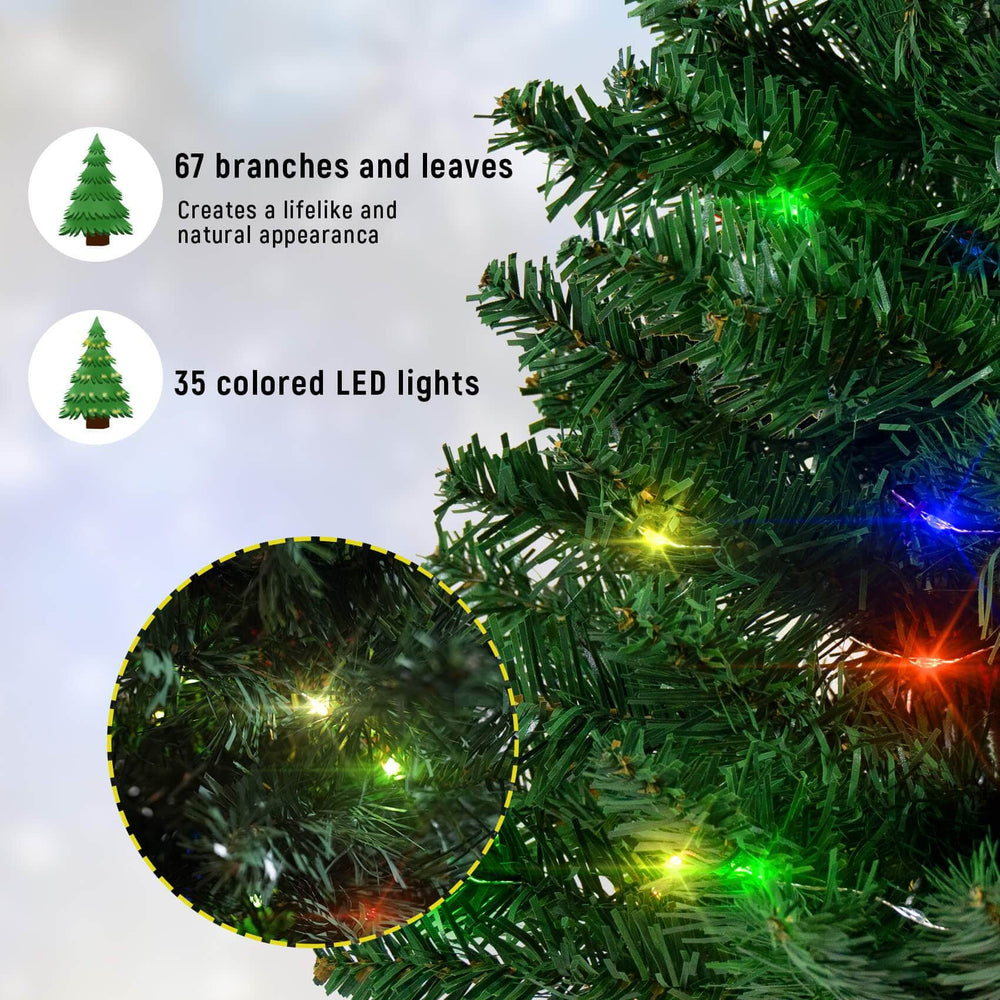 TWINCODECOR Mini Small Christmas Tree Multicolor Pre-lit, 24 Inch Ferrisland