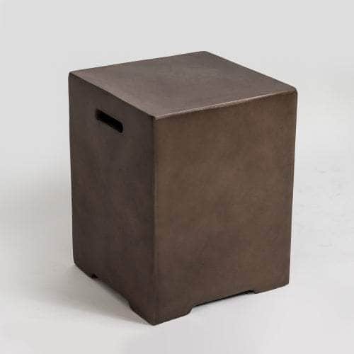 20inOutdoor Concrete Corner Table-Brown LIMOR