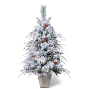 3.5' Ferrisland® Frosted Fir Artificial Christmas Tree - No Lights Ferrisland