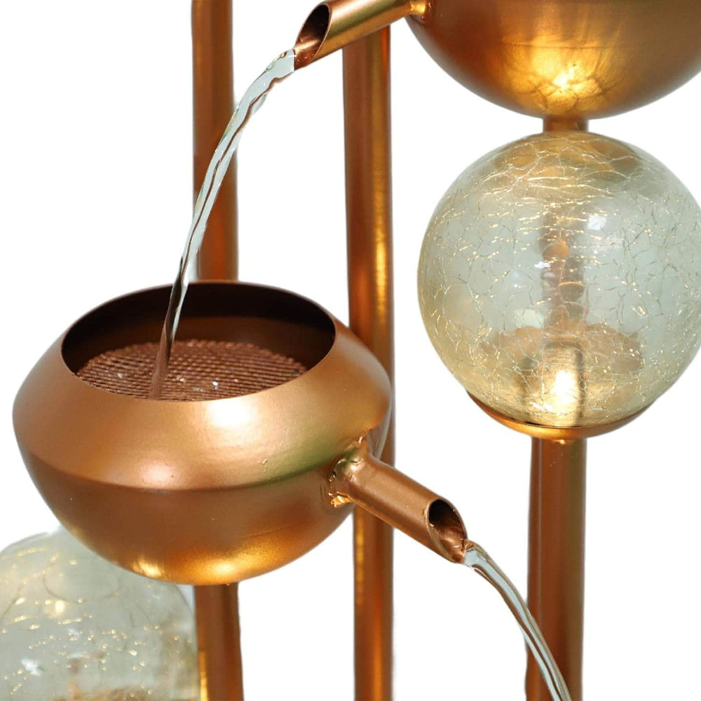 5 Tiered Outdoor Fountain with Glass Ball with Built-in LED Ligh Ferrisland