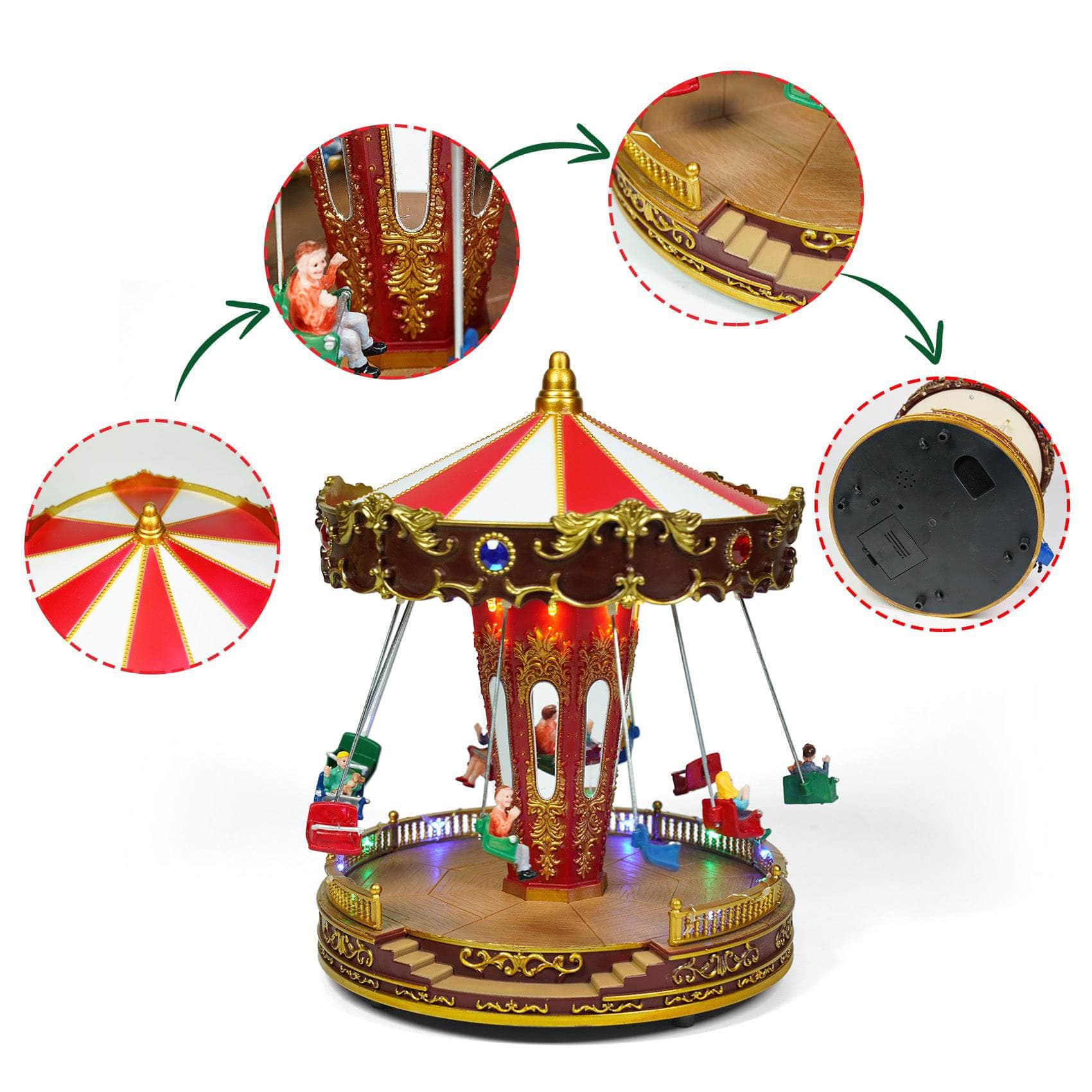 Christmas LED Carousel with Flying & Turning function & Music Ferrisland