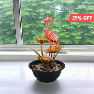 Ferrisland 14" Desktop Fountain Flamingo Indoor Ferrisland