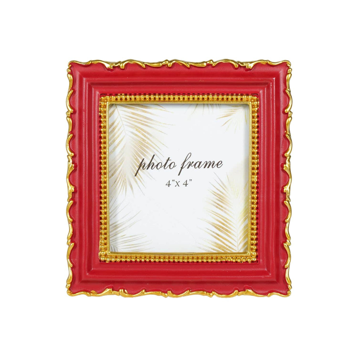 Ferrisland 4x4 Picture Frame,Vintage Picture Frame, Red Antique Ornate Frame, Victorian Retro Decorative Photo Frames for Tabletop & Wall, Baroque Home Decor, Gift Ideas Ferrisland