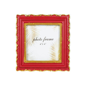 Ferrisland 4x4 Picture Frame,Vintage Picture Frame, Red Antique Ornate Frame, Victorian Retro Decorative Photo Frames for Tabletop & Wall, Baroque Home Decor, Gift Ideas Ferrisland