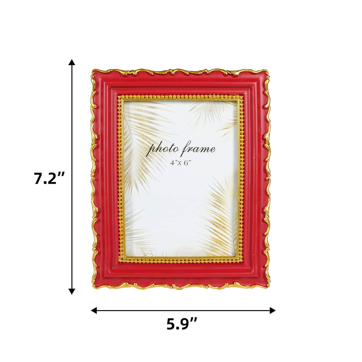 Ferrisland 4x6 Vintage Picture Frame, Red Antique Ornate Picture Frame for Home Decor Ferrisland