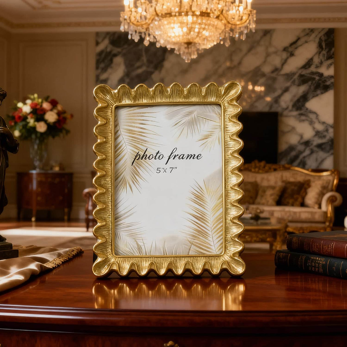 Ferrisland 5x7 Vintage Picture Frame, Gold Antique Ornate Picture Frame, Victorian Retro Decorative Photo Frames for Tabletop & Wall, Baroque Home Decor, Gift Ideas Ferrisland