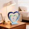 Ferrisland 9.45 Inch Resin Heart Sculpture Decorative Centerpiece - Modern Art Home Decor, Thanksgiving Valentines Day for Her, Unique Romantic Desktop Ornament (Blue&Green)