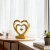 Ferrisland 9.45 Inch Resin Heart Sculpture Decorative Centerpiece - Modern Art Home Decor, Thanksgiving Valentines Day for Her, Unique Romantic Desktop Ornament (Gold)