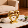 Ferrisland 9.45 Inch Resin Heart Sculpture Decorative Centerpiece - Modern Art Home Decor, Thanksgiving Valentines Day for Her, Unique Romantic Desktop Ornament (Gold)