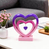 Ferrisland 9.45 Inch Resin Heart Sculpture Decorative Centerpiece - Modern Art Home Decor, Thanksgiving Valentines Day for Her, Unique Romantic Desktop Ornament (Pink&Violent)