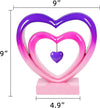 Ferrisland 9.45 Inch Resin Heart Sculpture Decorative Centerpiece - Modern Art Home Decor, Thanksgiving Valentines Day for Her, Unique Romantic Desktop Ornament (Pink&Violent)