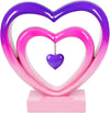 Ferrisland 9.45 Inch Resin Heart Sculpture Decorative Centerpiece - Modern Art Home Decor, Thanksgiving Valentines Day for Her, Unique Romantic Desktop Ornament (Pink&Violent)