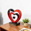 Ferrisland 9.45 Inch Resin Heart Sculpture Decorative Centerpiece - Modern Art Home Decor, Thanksgiving Valentines Day for Her, Unique Romantic Desktop Ornament (Red & Black)