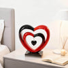 Ferrisland 9.45 Inch Resin Heart Sculpture Decorative Centerpiece - Modern Art Home Decor, Thanksgiving Valentines Day for Her, Unique Romantic Desktop Ornament (Red & Black)