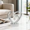 Ferrisland 9.45 Inch Resin Heart Sculpture Decorative Centerpiece - Modern Art Home Decor, Thanksgiving Valentines Day for Her, Unique Romantic Desktop Ornament (Silver)