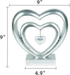 Ferrisland 9.45 Inch Resin Heart Sculpture Decorative Centerpiece - Modern Art Home Decor, Thanksgiving Valentines Day for Her, Unique Romantic Desktop Ornament (Silver)