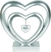 Ferrisland 9.45 Inch Resin Heart Sculpture Decorative Centerpiece - Modern Art Home Decor, Thanksgiving Valentines Day for Her, Unique Romantic Desktop Ornament (Silver)