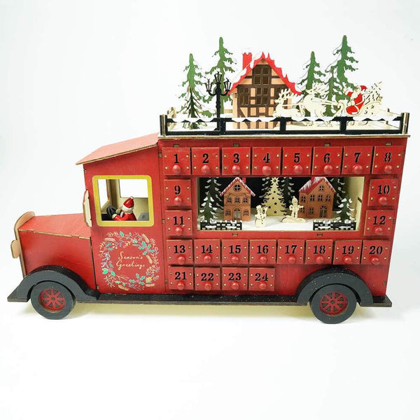 Ferrisland Christmas LED MDF Truck-shape Advent Calendar Ferrisland