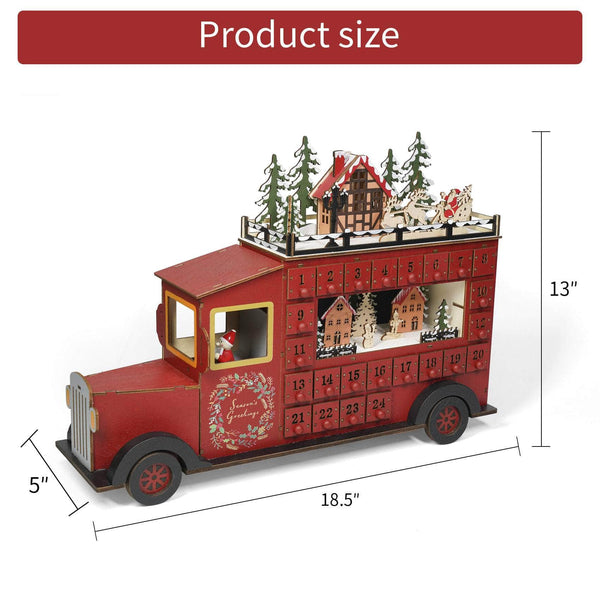 Ferrisland Christmas LED MDF Truck-shape Advent Calendar Ferrisland