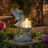 Ferrisland Garden Angel Fairy Outdoor Figurines Statue with Solar Lights,Solar Decorations for Yard Outdoor Garden, Patio Yard Lawn, Gifts for Birthday Housewarming Mother's Day (Bronze)