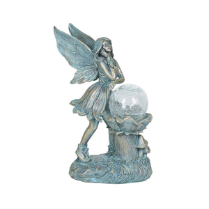 Ferrisland Garden Angel Fairy Outdoor Figurines Statue with Solar Lights,Solar Decorations for Yard Outdoor Garden, Patio Yard Lawn, Gifts for Birthday Housewarming Mother's Day (Bronze) Ferrisland