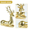 Ferrisland Golden Christmas Deer Ornament - Elegant 14.96 Inch Large Holiday Decor, Venados de Navidad Grandes Collectible Figurine for Home & Kitchen,Resin Festive Christmas Decorations & Gifts