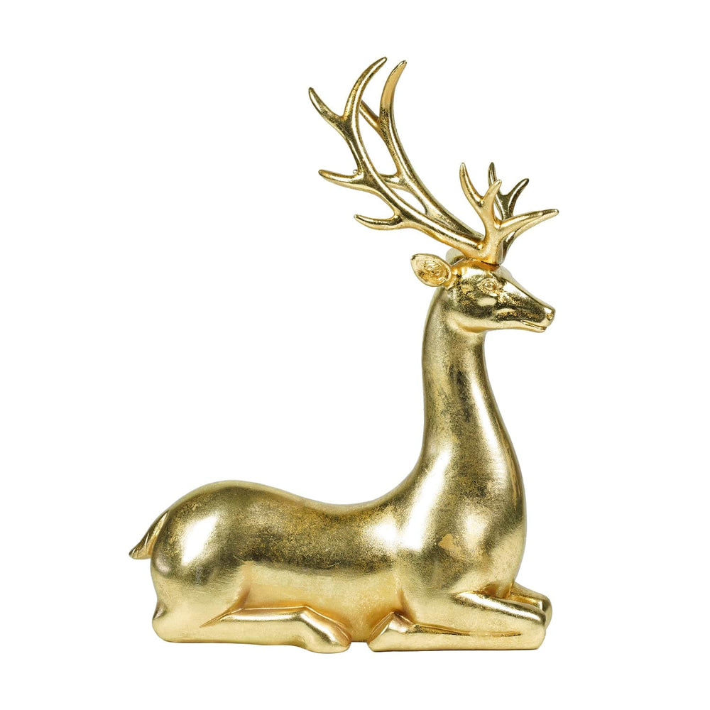 Ferrisland Golden Christmas Deer Ornament - Elegant 14.96 Inch Large Holiday Decor, Venados de Navidad Grandes Collectible Figurine for Home & Kitchen,Resin Festive Christmas Decorations & Gifts Ferrisland