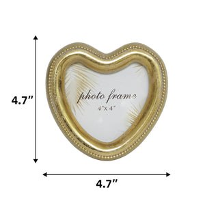 Ferrisland Heart Vintage Tabletop Picture Frame Collection, Retro - Style Ornate Frames with Glass Front, Designed for Tabletop Display, Charming Home Decor (Golden, 4X4) Ferrisland